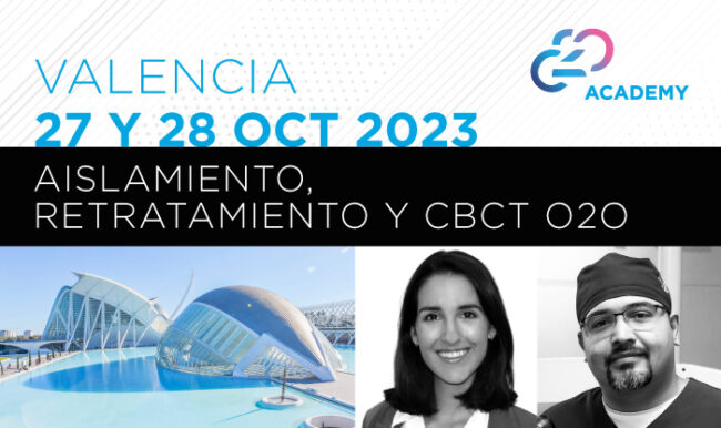 El curso ‘Aislamiento, Retratamiento y CBCT O2O’ tendrá lugar en Valencia el próximo 27 y 28 de octubre